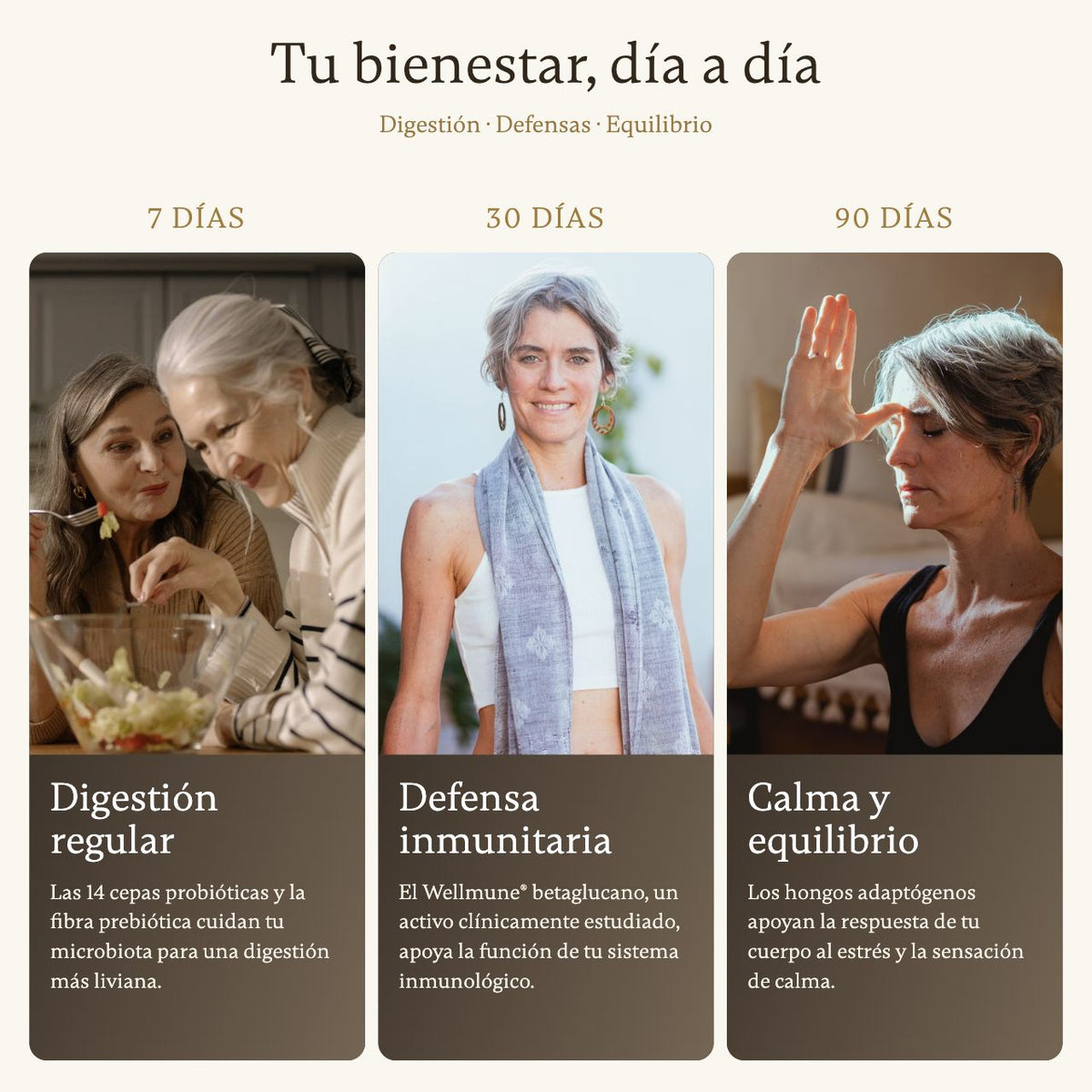 AUREA: digestión, defensas y equilibrio. Composición ilustrativa con fotografías de banco.
